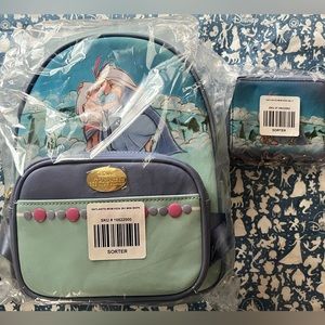 Disney Atlantis Baby Kida & Queen 2-in-1 Mini Backpack w/Fanny Pack & Wallet NWT
